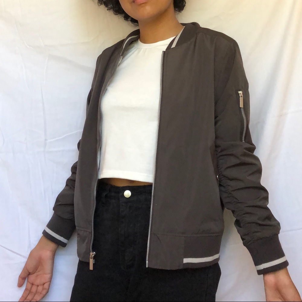 NWOT ruched bomber jacket